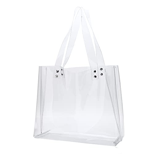 Bolso Tote transparente para mujer en PVC miniatura 3