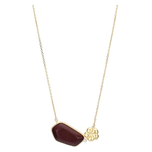THUN - Collana con pietra ceramica e fiore oro - ceramica, ottone - 40 +5cm
