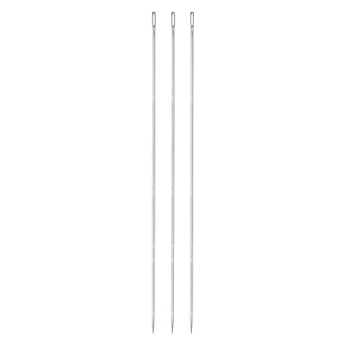 uxcell 3pcs 12 Inch Upholstery Needles Large Eye Stitching Needles Stainless Steel Straight Hand Sewing Needles for Home Hand Sewing Leather Tapestry Embroidery Tufting Webbing Carpet