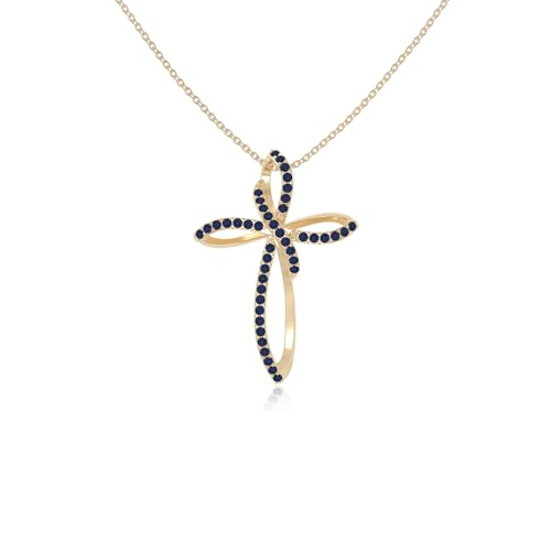 Natural Gemstone Infinity Cross Pendant Necklaces for Women in Silver/18K Yellow/Rose Gold Vermeil,Birthstone Jewelry Gifts for Her Birthday,Anniversary,Christmas,Mothers Day, Graduation, Valentines