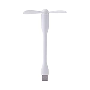 1 x USB-Ventilator, flexibel, faltbar, Mini für Power Bank, Laptop, PC, Ladegerät, AC, Laptop, Sommerkühler, Gadget, weiß, professionell