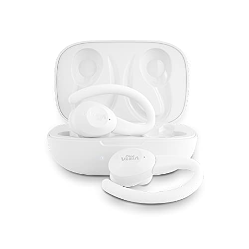 Écouteurs True Wireless Match de Vieta Pro, avec Bluetooth, micro intégré, bouton ultra bass, Résistance à l'eau IPX7, crochet sportif et jusqu'à 30 heures d'autonomie. Blanc Cover