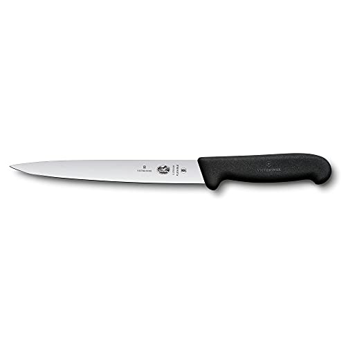 Victorinox 5.3703.16 Fibrox, Filleting Knife,16cm, Straight,Flexible, Pointed, Black