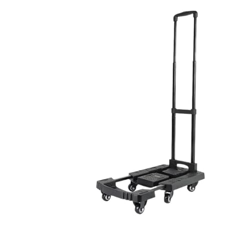 Carro de mano plegable portátil – Carro retráctil de 6 ruedas para equipaje, herramientas y comestibles – Fácil carga y movimiento