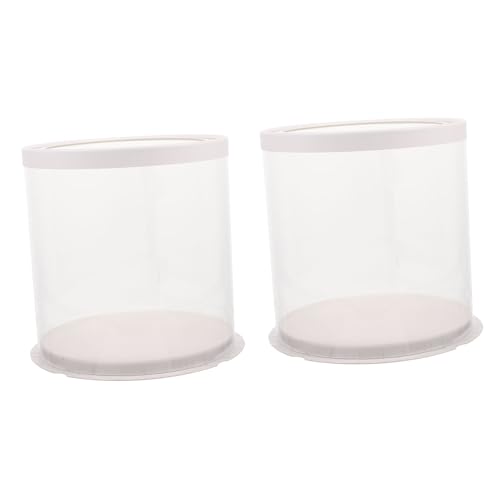 HAKIDZEL 2pcs Cake Box Portable Birthday Cake Carrier Transparent Lid for Storing and Transporting Desserts for Celebrations