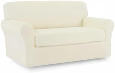 Miniatura 9 de Easy-Going Funda elástica para sofá de 2 piezas, protector de muebles de microfibra súper suave y resistente con parte inferior elástica para