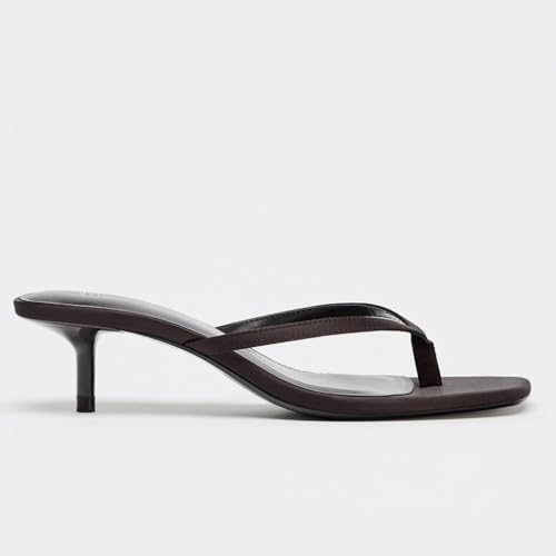 Image of Women's Miami Kitten Heels Sandals Square Open Toe Thong Sandal Flip Flop Heels +Memory Foam Heeled Sandals for Women