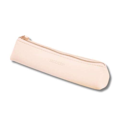 Estojo Compacto com Zíper em Couro PU (Off White)