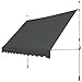 FANTASK Klemmmarkise 300 cm breit mit Handkurbel, Höhenverstellbar Balkonmarkise ohne Bohren, UV-beständig, wasserabweisend, Sonnenmarkise (Grau)