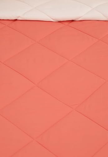 Image of Amazon Brand - Solimo Microfibre Reversible Comforter, Single (Coral Pink & Champagne Pink, 200 GSM)