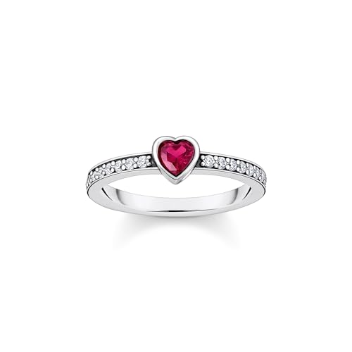 Bague Solitaire Thomas Sabo pour sublimer vos tenues de soirée avec son cœur rouge