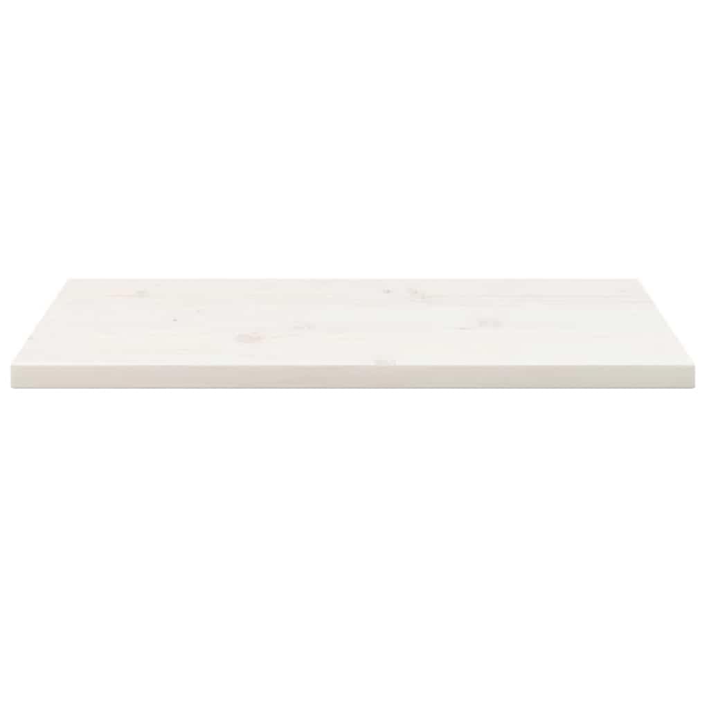 Piano in pino 80 x 40 x 2,5 cm, laccato bianco, rettangolare, in legno massello con angoli arrotondati, per scrivania, fai da te, pieghevole, piano di lavoro, cucina, ufficio