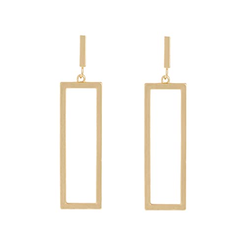 Seakuur Geometric Drop Earrings, Rectangle Dangle Earrings For Women Girls Costume Jewelry (Geometric Drop Earrings-Gold) #TOP12