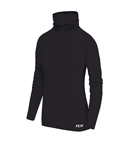 TCA Camiseta Térmica de Running con Cuello de Embudo para Ninas - Negro, XLY 12-14 Años