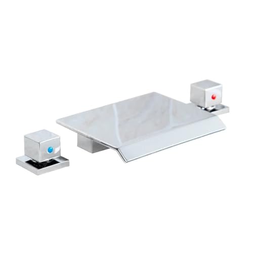 Mitigeur cascade laiton chromé robinet de salle de bain double poignée