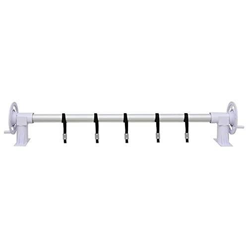 Rouleau de couverture de piscine télescopique bobine d'aluminium 6.5-16ft large corrosion résistant à la manivelle poignée facile Installer le support de couverture solaire pour les piscines creusées