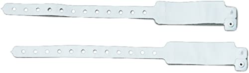 Grafco 1503 Adult Patient ID Bracelet (Pack of 500), White Opaque Textured Vinyl Bracelet with Crystal Clear Card Window Welded to Band Plus Insert Cards, Adjusts to Fit Wrist Sizes 4