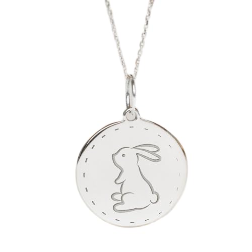 Collier lapin argent 925 anti-ternissement avec chaîne 45 cm solide