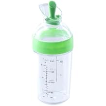 Salad Dressing Mixer, Used To Hold Sauces, Leak Proof, Salad Seasoning Pot with Scale, Green Kitchen Seasoning Pot, Storage of Various Sauces, Salad, Tomato Sauce, Green, 8.5oz