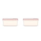 Valira Porta alimentos - Contenedor hermético de 1 L hecho en España, color blanco (Paquete de 2)
