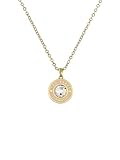 Ted Baker Cherlie Crystal Button Pendant Necklace For Women (Gold/Light Pink & Crystal)