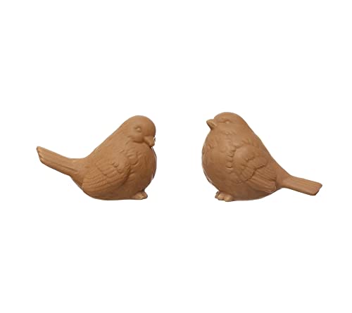 The Bridge Collection Brown Terra Cotta Stone Bird Figurine Set, 2-Piece #TOP30