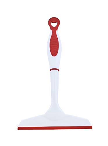 Image of Superio Rubber Squeegee, 2 Pack, Streak Free All Purpose Window Squeegee, Comfort Grip Handle and Hanging Hook (Red, 6 Inch- 10 Inch Set)