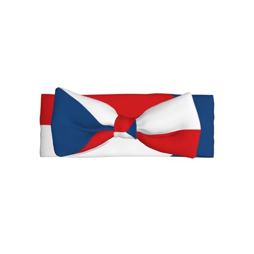 Comfortable Soft Stylish Designs Flag of the Czech Republic Baby Head-Mounted Bow Elastics Wide Headbands for Newborn