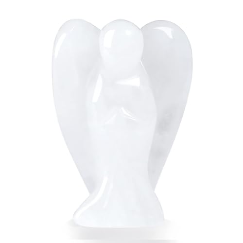 XIANNVXI Bergkristall Stein Schutzengel Kristalle Engel Figur Heilung Kristall Edelsteine Poliert Steine Statue Reiki Angel Figur Schutzengel Geschenk