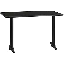 Flash Furniture 30 x 48 Rectangular Black Laminate Table Top with 5 x 22 Table Height Bases
