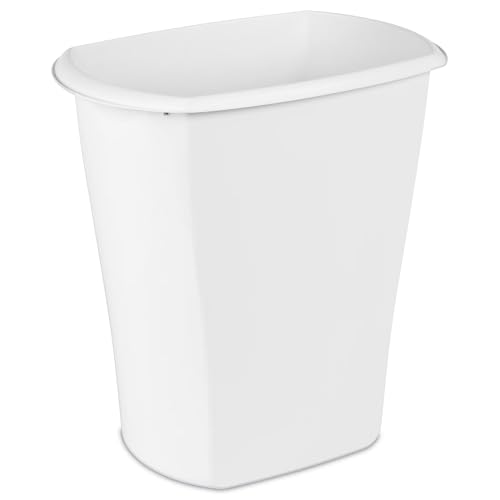 Caneca de basura rectangular de plástico 10 gal blanca