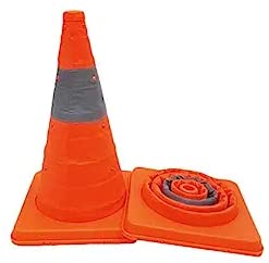 Folding Safety Road Cone Barricades Warning Sign Reflective Oxford Traffic Cone Traffic Facilities for Road Safety(Pack of 1)