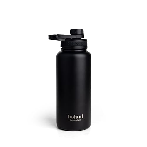 Smartshake Bohtal 960ml/32 oz Insulated Water Bottle, Durable Stainless Steel Water Bottle, Leak Proof Water Bottle, Keep Drinks Hot for 06 Hours, Cold for 12 Hours, BPA-Free, Leak-Proof Lid (Black)