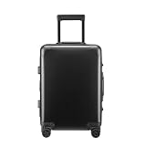 YUEMAI Aluminum Alloy Luggage Hard Shell Carry-Ons with Spinner Wheels, Zipperless & Lightweight Suitcases for Travel with Tsa Lock (20", Black)