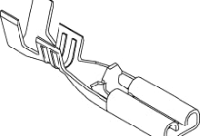 Molex/Waldom, 35725-4110, 6.35mm Tab Slip-On Wire-to-Board Terminal Female 18x2 20x2 AWG Post-Tin Plated (12000 Item/s)