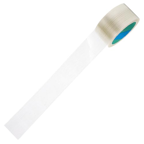 LOLIPPYY Heavy Duty Transparent Fiberglass Strapping Tape Reinforced Fiber Packing Tape for Industrial Sealing Bundling and Shipping with Wear-Resistant Smooth Surface