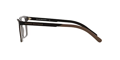 Brooks Brothers Men's Bb2048 Rectangular Prescription Eyewear Frames, Black Laminate/Demo Lens, 54 Mm #TOP3