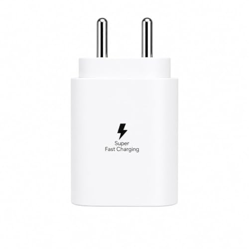 Image of Zybux 25W Type C to C Charger Adapter Compatible with Samsung Galaxy M47 /M17 /M17e /A17 /A57 /A27 /M57, M07 /F07 /F70e /A07 /F06 /M06 /A06 /S25 /S24 /S3 /Fe /5G, 25 w USBC to USB-C Super-Fast Original Charge, White