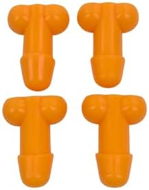 Glow-in-The-Dark Valve Stem Caps – 4-Pack Funny Wheel Accessories, Airtight, Rustproof, Dustproof & Waterproof Caps for Cars, Bikes, Trucks, Motorcycles – Universal Fit(Orange Color)