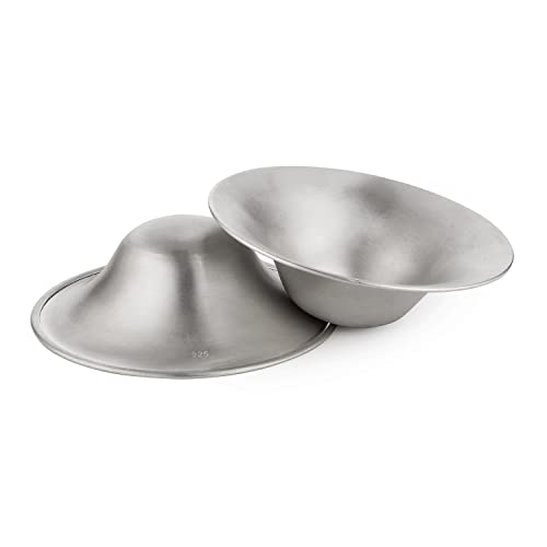 Otto Angelino Silver Nursing Cups,Copri capezzoli per madri che allattano al seno, leniscono, proteggono, riutilizzabili, teneri e fatti a mano, salvalatte per raccogliere le perdite di latte, OTTO548