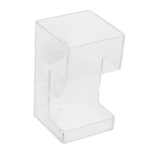 Milisten Fish Tank Slow Feeder Tube with Suction Cup, Anti-Scattering Large Square Betta Fish Feeder for Aquarium Shrimp Feeding, Fixed-Point Food Dispenser for Aquatic Pets