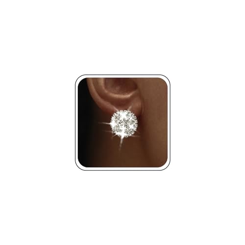TseenYi Boucles D'oreilles En Strass De Forme Ronde, Zircon Cubique, Cristal - Boucles D'oreilles En Strass