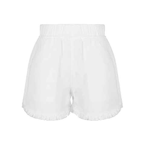 FEESHOW Girls Elastic Waist Denim Shorts Cover