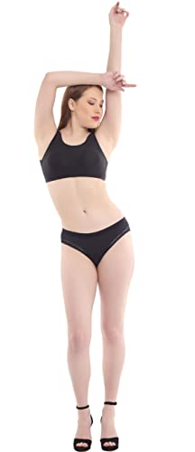 Image of Pack of 2 Women Bikini Blue & Black Lace Net Panty (PP-12MBLDB-P)