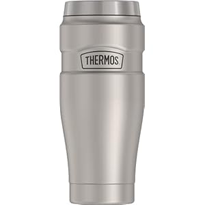 THERMOS Stainless King Vacuum-Insulated Travel Tumbler, 16 Ounce, Matte Steel