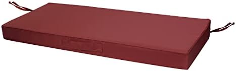 Faible Poisson Outdoor Bench Cushion, 36 x 18 Inch Waterproof Porch Swing Cushions Garden Patio Furniture Cushions with Handle and Anti-Slip Straps for Indoor Backyard Seat Pads, Burgundy