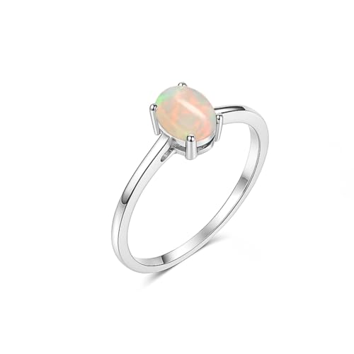 Bague mariage opale éthiopienne argent pour tenue de soirée