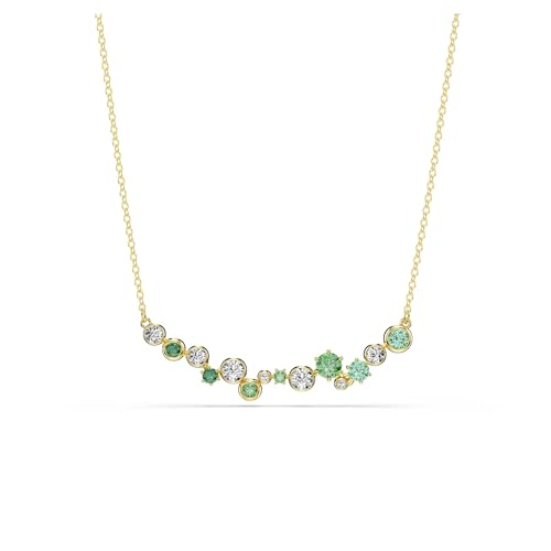 Swarovski Constella necklace, Mixed cuts, Green, Gold-tone plated