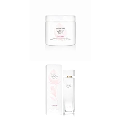 Elizabeth Arden - Wild Rose White Tea, Crema per il Corpo, con Burro di Karité ed Estratto di Tè Bianco, 400 ml + White Tea Wild Rose Eau De Toilette Spray, Rosa Selvatica e Fiori di Pero, 100ml