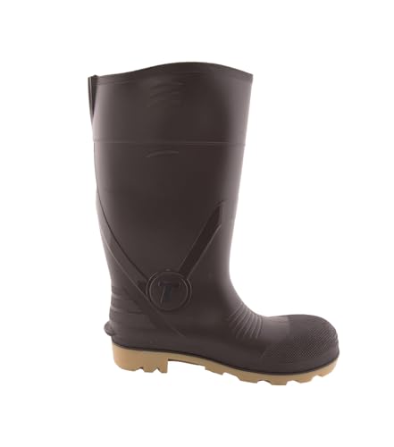 Image of Tingley Profile 51254 Safety Toe Knee Boot, Mens 11 / Womens 13, Brown /Crepe | Dark Brown Upper /Beige Outsole, Composite safety toe meets or exceeds ASTM F2413 M /I /C
